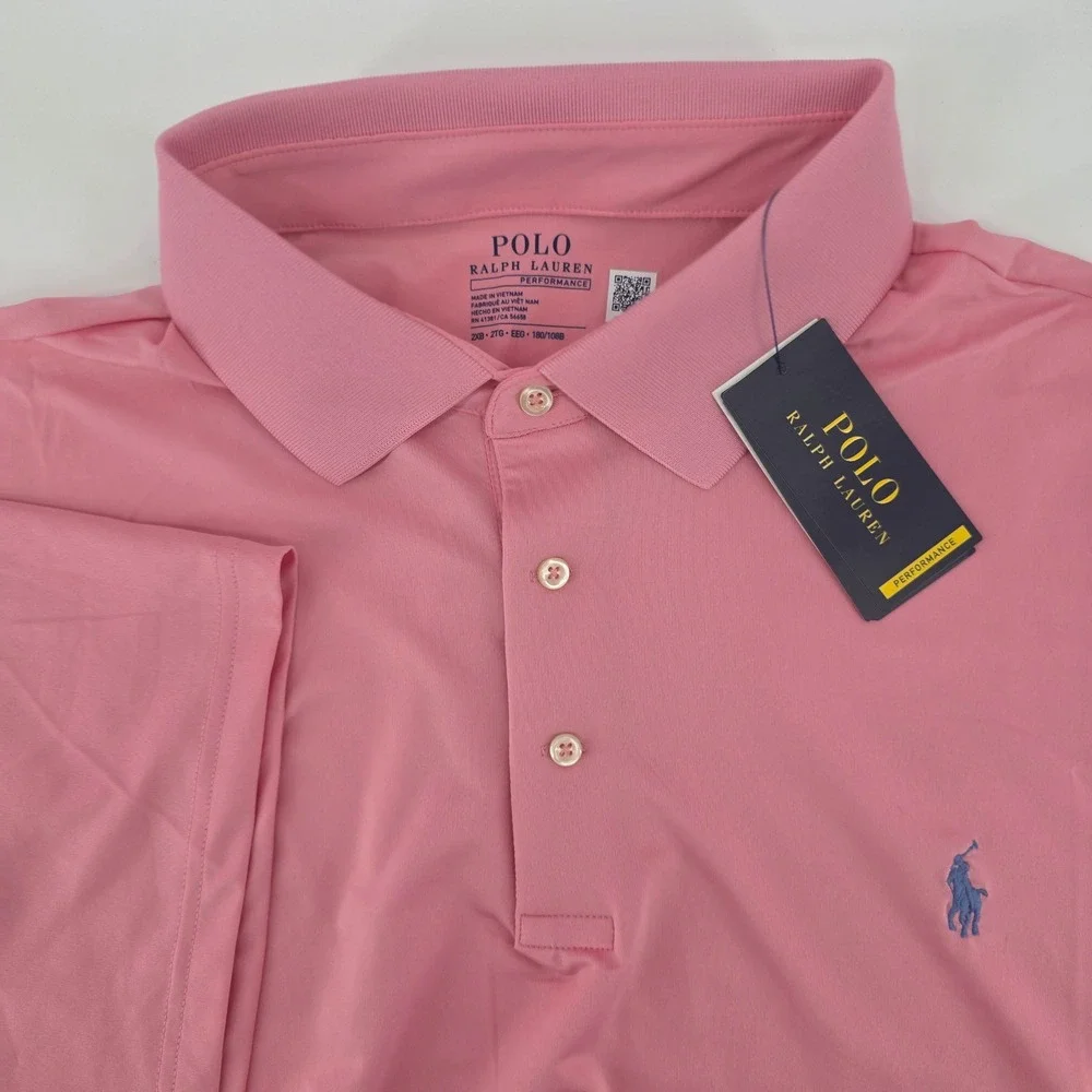 NWT Polo Ralph Lauren Polo Mens 2XB Performance Recycled Pink Classic Golf Sport